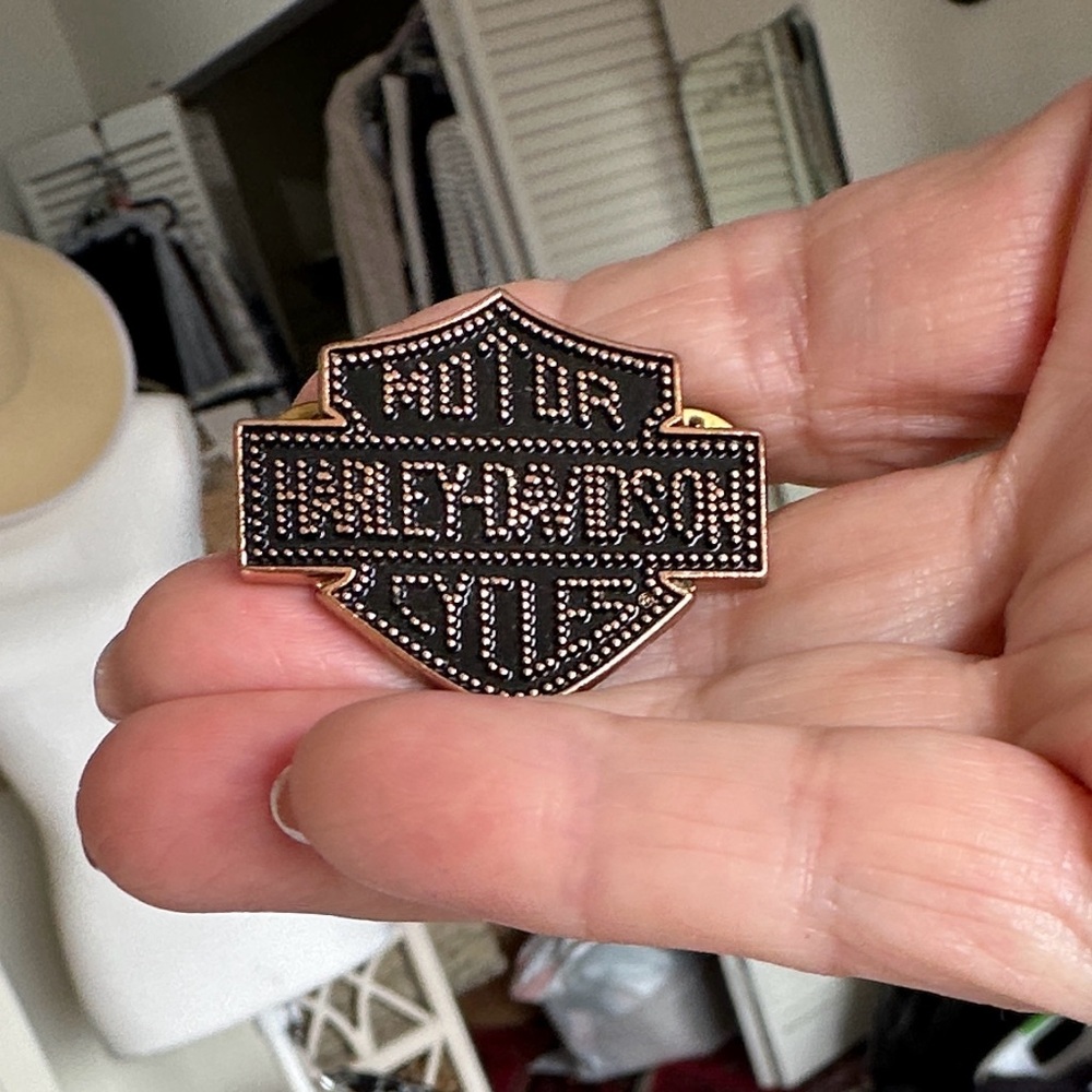 Harley-Davidson Black and Copper Emblem Pin